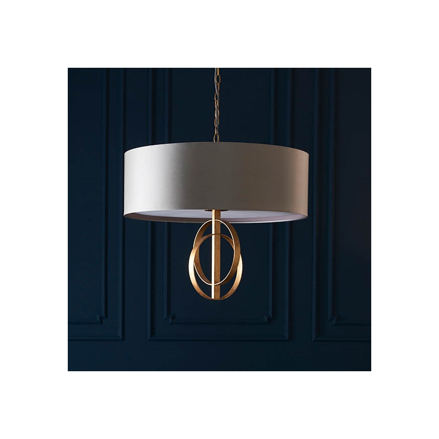 Endon 95211 - Luster na lancu 5xE27/10W/230V prečnik 70 cm siva/mesing
