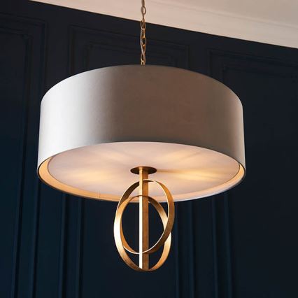 Endon 95211 - Luster na lancu 5xE27/10W/230V prečnik 70 cm siva/mesing