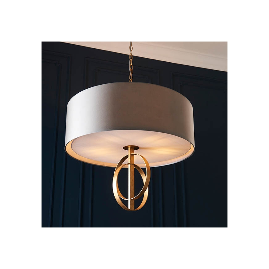 Endon 95211 - Luster na lancu 5xE27/10W/230V prečnik 70 cm siva/mesing