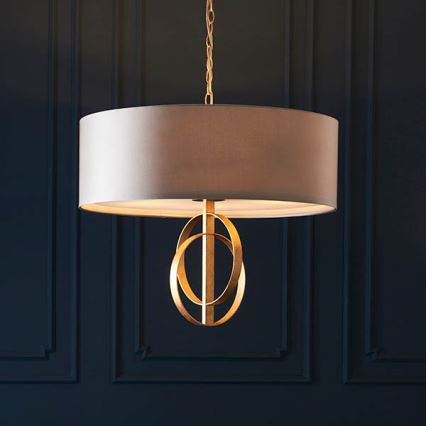 Endon 95211 - Luster na lancu 5xE27/10W/230V prečnik 70 cm siva/mesing