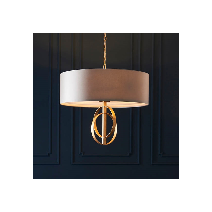 Endon 95211 - Luster na lancu 5xE27/10W/230V prečnik 70 cm siva/mesing