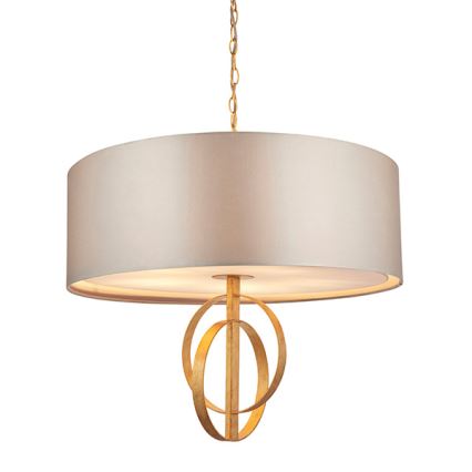Endon 95211 - Luster na lancu 5xE27/10W/230V prečnik 70 cm siva/mesing