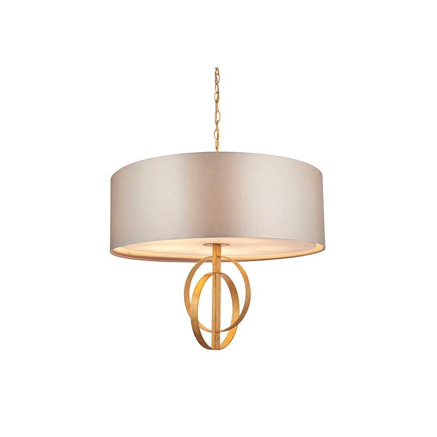 Endon 95211 - Luster na lancu 5xE27/10W/230V prečnik 70 cm siva/mesing