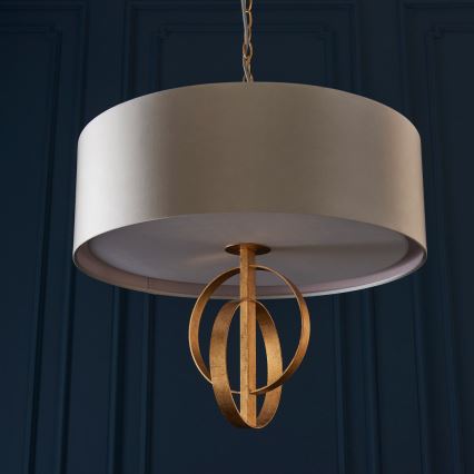Endon 95212 - Luster na lancu 3xE27/10W/230V, prečnik 60 cm, siva/mesing