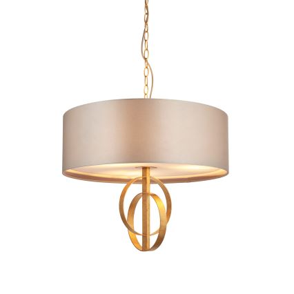 Endon 95212 - Luster na lancu 3xE27/10W/230V, prečnik 60 cm, siva/mesing
