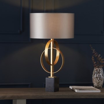 Endon 95213 - Stona lampa 1xE27/10W/230V siva/mesing/crna