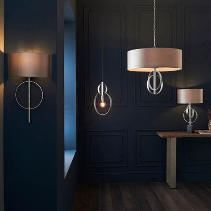 Endon 95215 - Luster na lancu 5xE27/10W/230V prečnik 70 cm siv