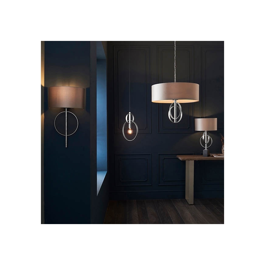 Endon 95215 - Luster na lancu 5xE27/10W/230V prečnik 70 cm siv