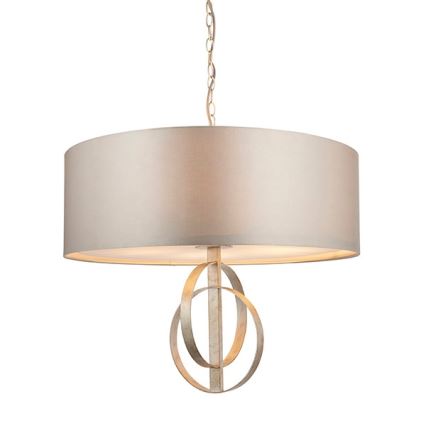 Endon 95215 - Luster na lancu 5xE27/10W/230V prečnik 70 cm siv