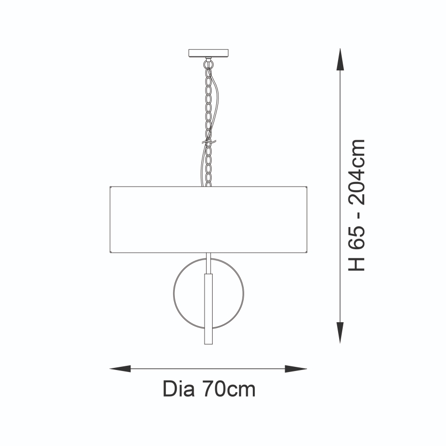 Endon 95215 - Luster na lancu 5xE27/10W/230V prečnik 70 cm siv