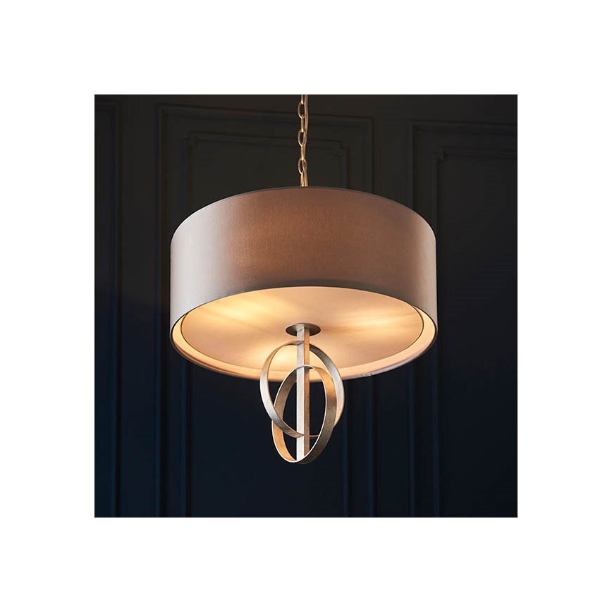 Endon 95216 - Luster na lancu 3xE27/10W/230V prečnik 60 cm siva