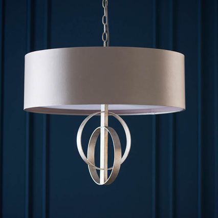 Endon 95216 - Luster na lancu 3xE27/10W/230V prečnik 60 cm siva