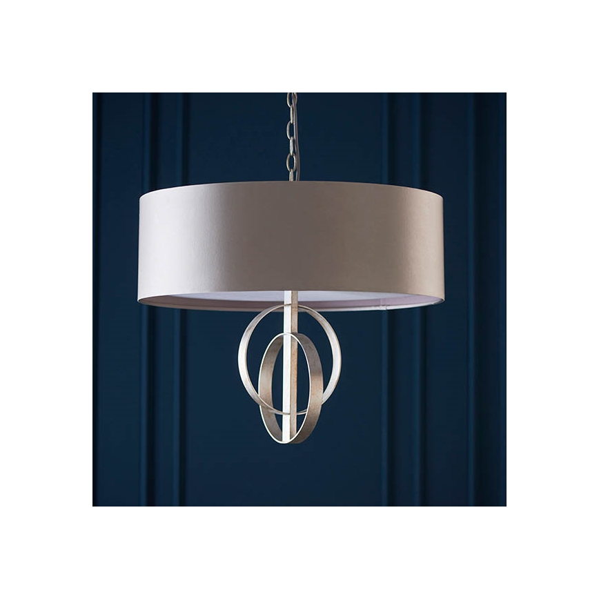 Endon 95216 - Luster na lancu 3xE27/10W/230V prečnik 60 cm siva