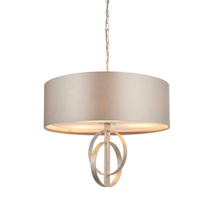 Endon 95216 - Luster na lancu 3xE27/10W/230V prečnik 60 cm siva