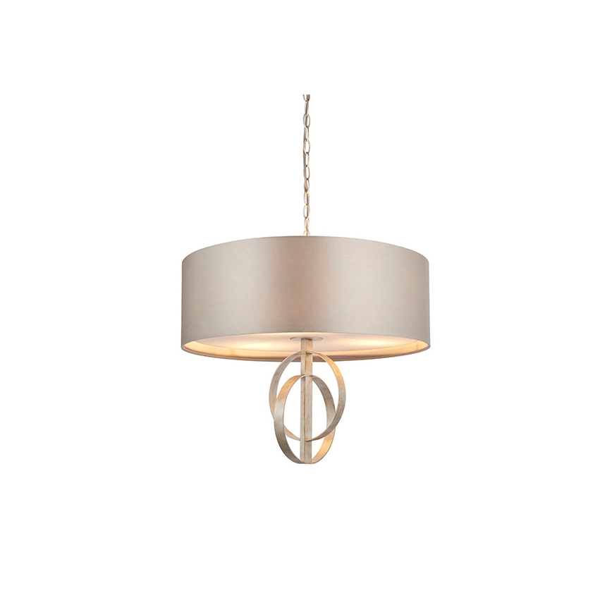 Endon 95216 - Luster na lancu 3xE27/10W/230V prečnik 60 cm siva