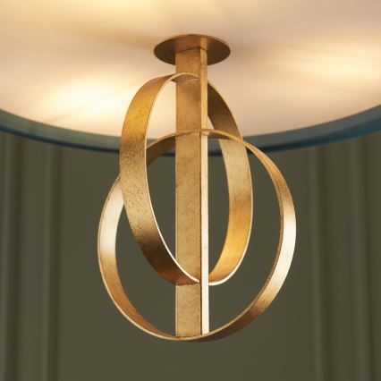 Endon 95220 - Luster na lancu 3xE27/10W/230V prečnik 60 cm plava/mesing