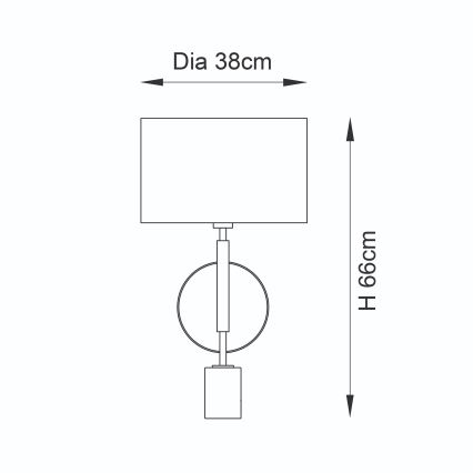 Endon 95221 - Stona lampa 1xE27/10W/230V plava/mesing/crna