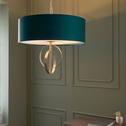 Endon 95223 - Luster na lancu 5xE27/10W/230V, prečnik 70 cm, plava/siva