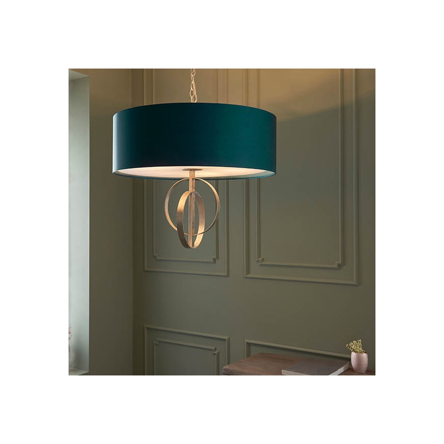 Endon 95223 - Luster na lancu 5xE27/10W/230V, prečnik 70 cm, plava/siva