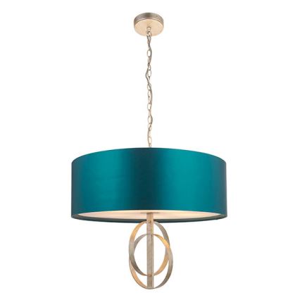 Endon 95223 - Luster na lancu 5xE27/10W/230V, prečnik 70 cm, plava/siva