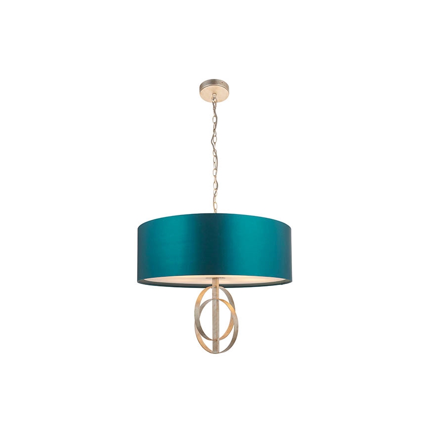 Endon 95223 - Luster na lancu 5xE27/10W/230V, prečnik 70 cm, plava/siva