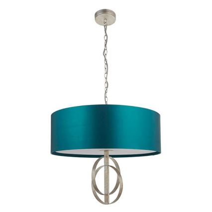 Endon 95223 - Luster na lancu 5xE27/10W/230V, prečnik 70 cm, plava/siva