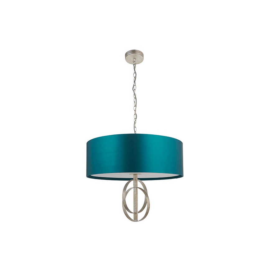 Endon 95223 - Luster na lancu 5xE27/10W/230V, prečnik 70 cm, plava/siva