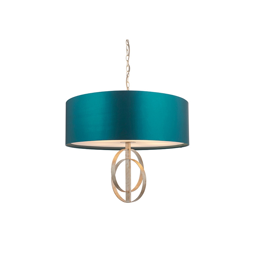 Endon 95223 - Luster na lancu 5xE27/10W/230V, prečnik 70 cm, plava/siva
