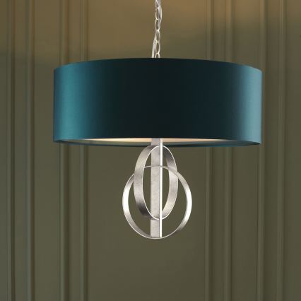 Endon 95224 - Luster na lancu 3xE27/10W/230V Ø 60 cm plavo/sivo