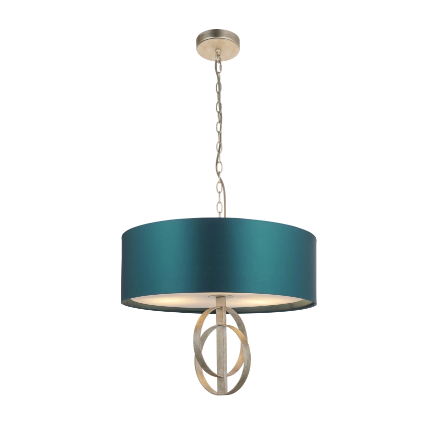 Endon 95224 - Luster na lancu 3xE27/10W/230V Ø 60 cm plavo/sivo