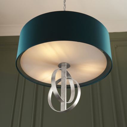 Endon 95224 - Luster na lancu 3xE27/10W/230V Ø 60 cm plavo/sivo