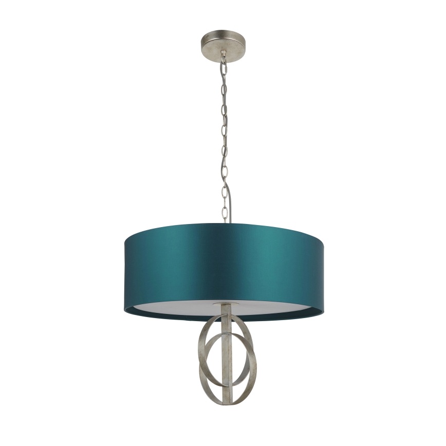 Endon 95224 - Luster na lancu 3xE27/10W/230V Ø 60 cm plavo/sivo