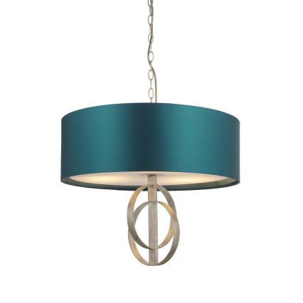 Endon 95224 - Luster na lancu 3xE27/10W/230V Ø 60 cm plavo/sivo