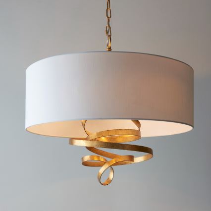 Endon 95268 - Luster na lancu 3xE14/6W/230V Ø 60 cm bela/mesing