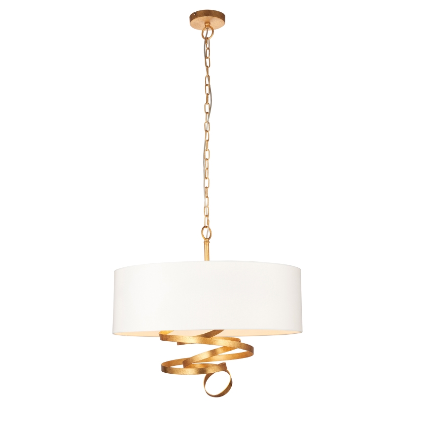 Endon 95268 - Luster na lancu 3xE14/6W/230V Ø 60 cm bela/mesing