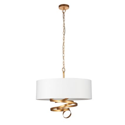 Endon 95268 - Luster na lancu 3xE14/6W/230V Ø 60 cm bela/mesing
