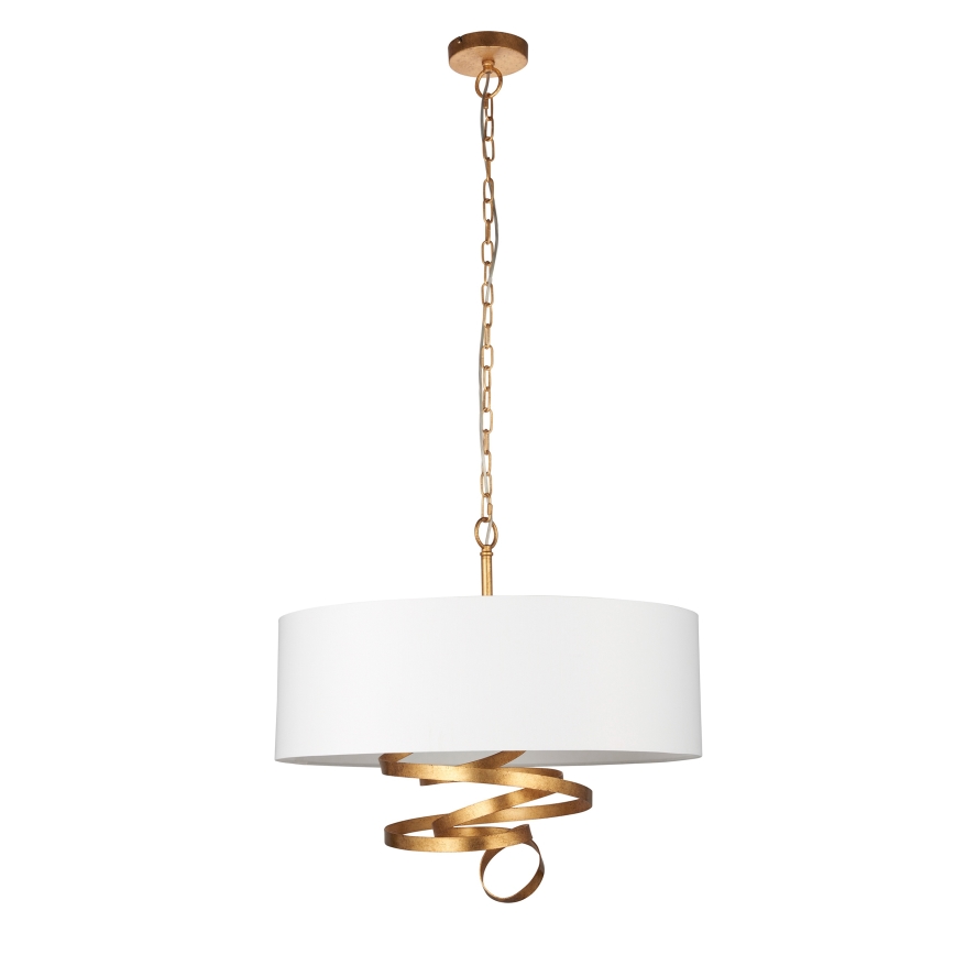 Endon 95268 - Luster na lancu 3xE14/6W/230V Ø 60 cm bela/mesing