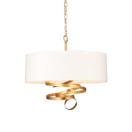 Endon 95268 - Luster na lancu 3xE14/6W/230V Ø 60 cm bela/mesing