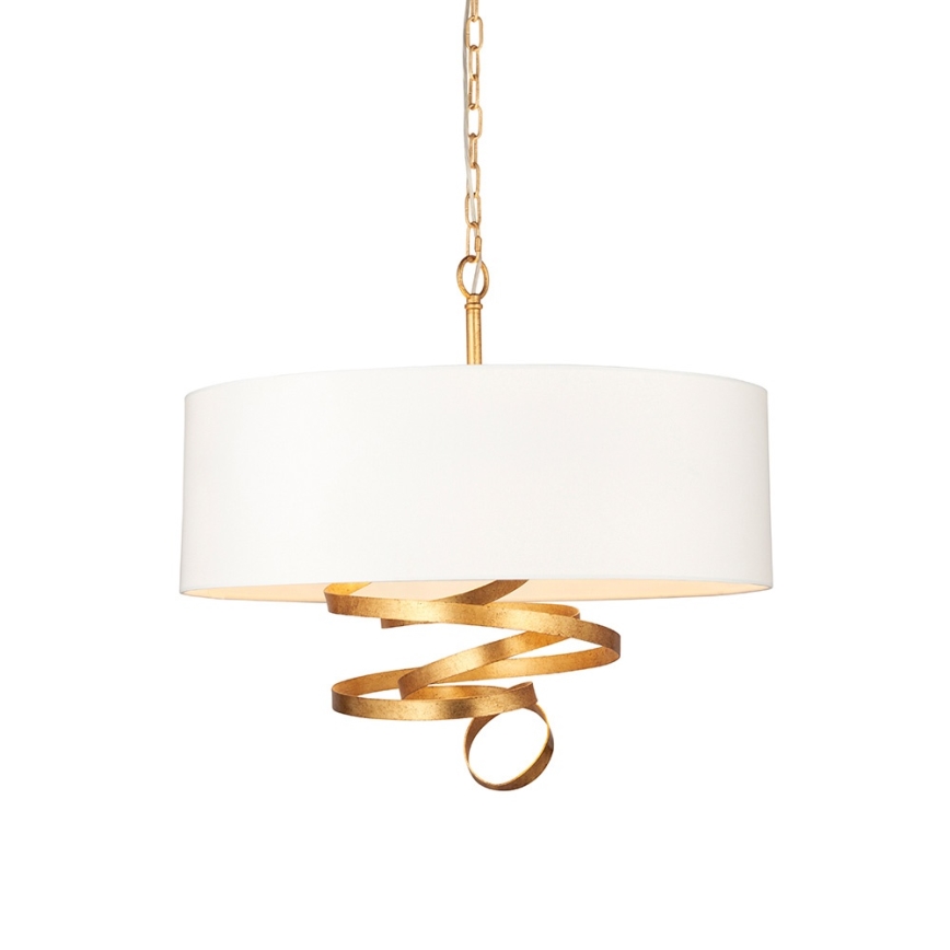 Endon 95268 - Luster na lancu 3xE14/6W/230V Ø 60 cm bela/mesing