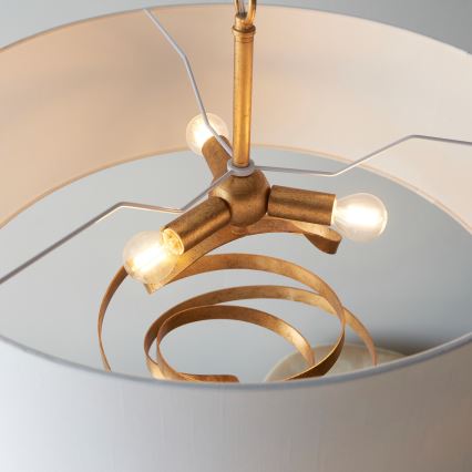 Endon 95268 - Luster na lancu 3xE14/6W/230V Ø 60 cm bela/mesing