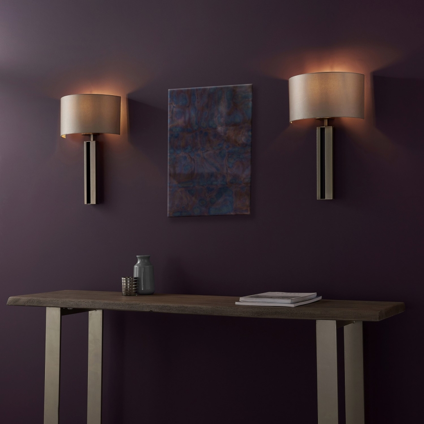 Endon 95449 - Zidna lampa 1xE27/10W/230V bež/mat hrom