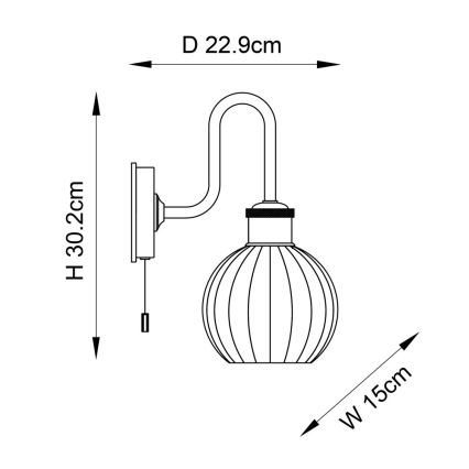 Endon 95507 - Zidno svetlo za kupatilo KENDALL 1xE27/10W/230V IP44 mesing