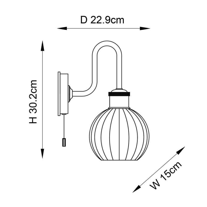 Endon 95507 - Zidno svetlo za kupatilo KENDALL 1xE27/10W/230V IP44 mesing