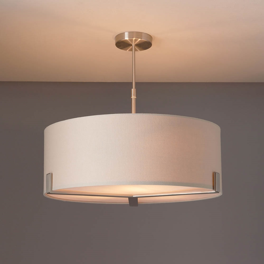 Endon 95834 - Luster na štapu HAYFIELD 3xE27/40W/230V mat hrom/bež