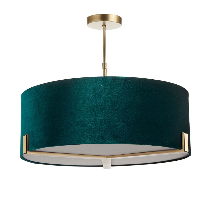 Endon 95839 - Luster na šipci HAYFIELD 3xE27/40W/230V mesing/zeleno