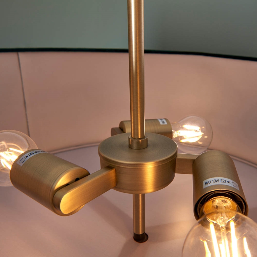 Endon 95839 - Luster na šipci HAYFIELD 3xE27/40W/230V mesing/zeleno