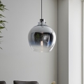 Endon 96442 - Luster na sajli PANTHER 1xE27/10W/230V, sjajni hrom / zadimljeno staklo