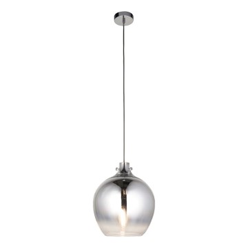 Endon 96442 - Luster na sajli PANTHER 1xE27/10W/230V, sjajni hrom / zadimljeno staklo