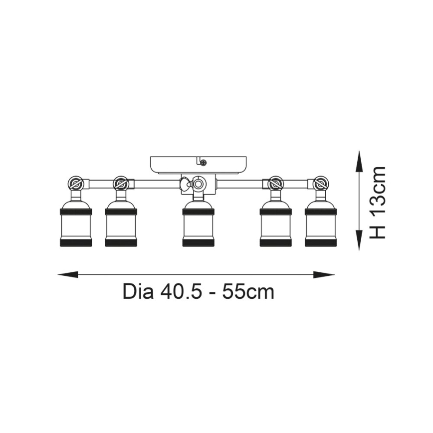 Endon 97244 - spot svetiljka HAL 5xE27/40W/230V mesing