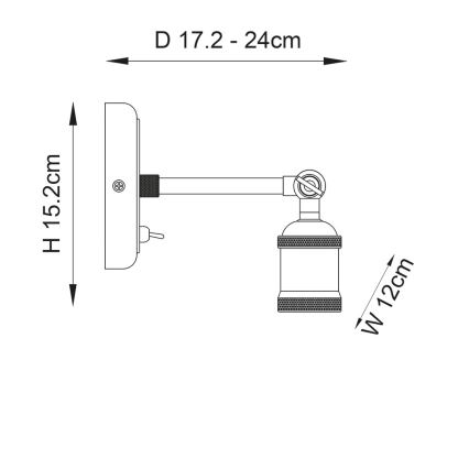 Endon 97245 - Zidni spot HAL 1xE27/10W/230V mesing